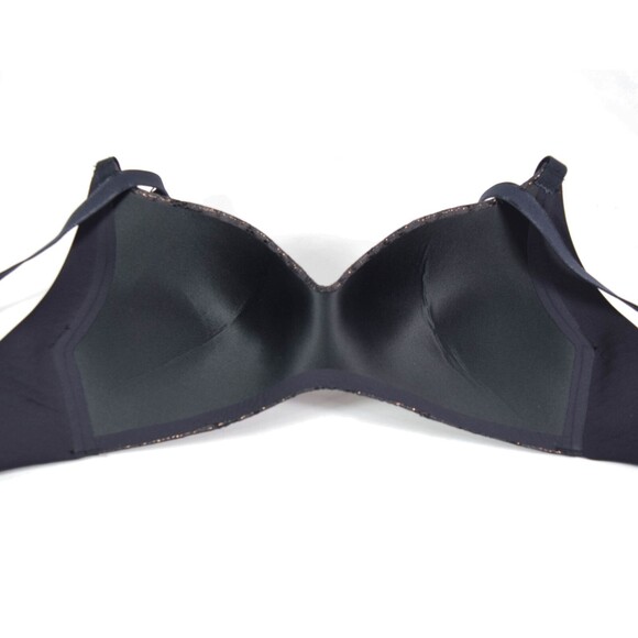 NWT Knix Gilded Black Lace Copper Metallic WingWoman Wireless Contour Bra Sz 4 - Picture 3 of 3